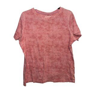 Ruffhewn Womens Pink Textured Short Sleeve Top 1X